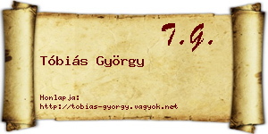 Tóbiás György névjegykártya